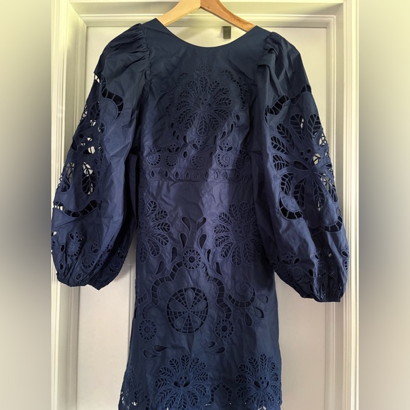 Farm Rio Navy Blue Richelieu Mini Dress - Picture 3 of 3